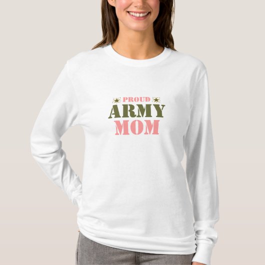 誇りを持ったな軍隊のお母さんのワイシャツ Tシャツ (正面)