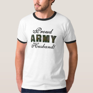 誇りを持ったな軍隊の夫のTシャツおよびギフト Tシャツ
