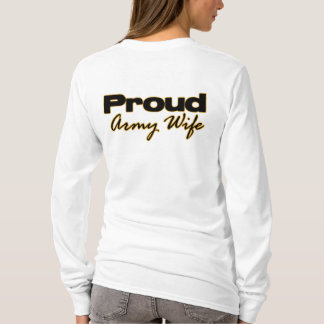 誇りを持ったな軍隊の妻のフード付きスウェットシャツ Tシャツ