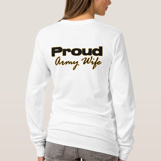 誇りを持ったな軍隊の妻のフード付きスウェットシャツ Tシャツ (裏面)