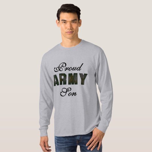 誇りを持ったな軍隊の息子のTシャツおよびギフト Tシャツ (正面フル)