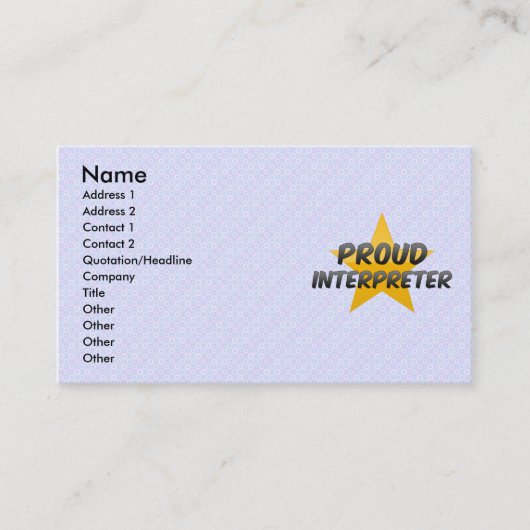 誇りを持ったな通訳 名刺 (正面)