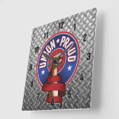 誇りを持ったな連合 スクエア壁時計 (傾斜)