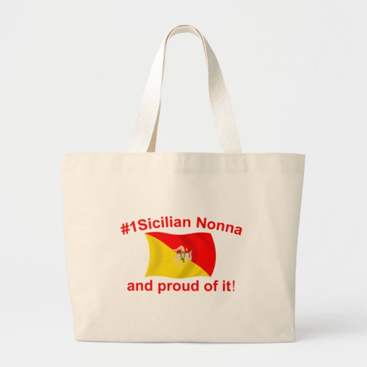 誇りを持ったな#1シシリアのNonna ラージトートバッグ (正面)