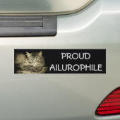 誇りを持ったなAilurophile (猫好き) バンパーステッカー (車上)