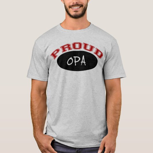 誇りを持ったなOpa (黒および赤) Tシャツ (正面)