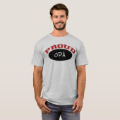 誇りを持ったなOpa (黒および赤) Tシャツ (正面フル)