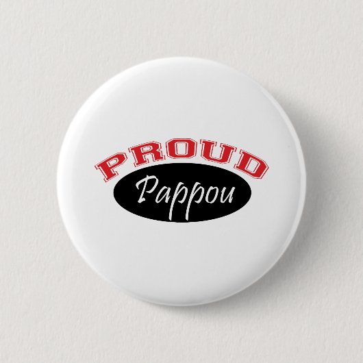 誇りを持ったなPappou (黒および赤) 缶バッジ (正面)