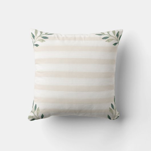 誇りを持ったなVizslaのお母さん|の植物の葉は縞で飾り、 クッション (裏面)