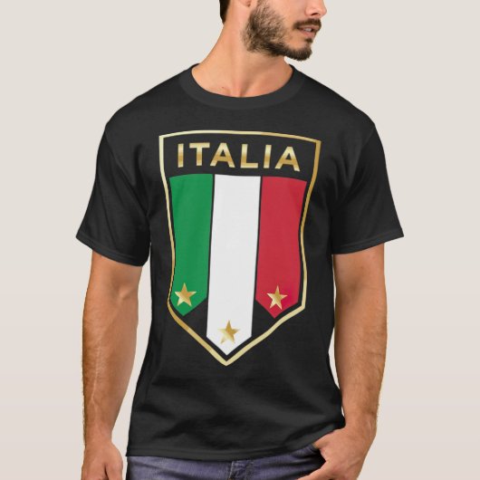 誇りを持ったイタリアンイタリアイタリアンサッカーおもしろい Tシャツ (正面)