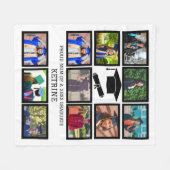 誇りを持ったカスタムパパ11号写真コラージュ フリースブランケット (正面(横))