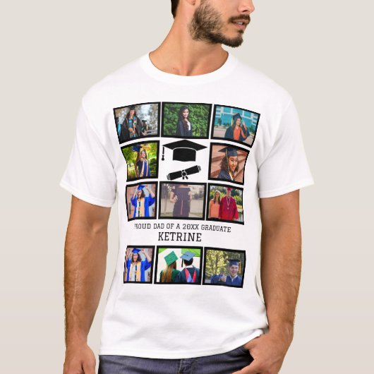 誇りを持ったカスタムパパ11号写真コラージュ Tシャツ (正面)