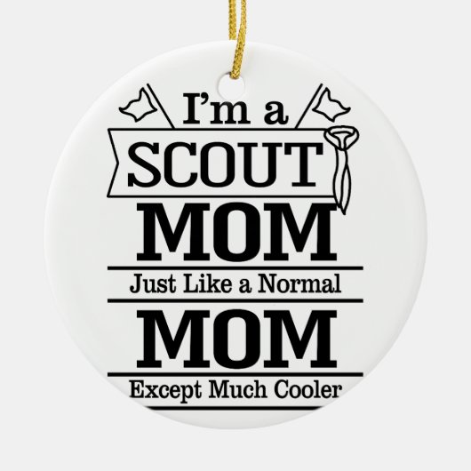 誇りを持ったカッコいいScout Mom写真 セラミックオーナメント (正面)