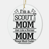 誇りを持ったカッコいいScout Mom写真 セラミックオーナメント (左)