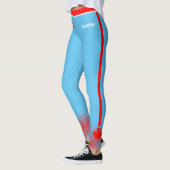 誇りを持ったカナダのMOMとRed Maple Leaf on BLUE レギンス (左)