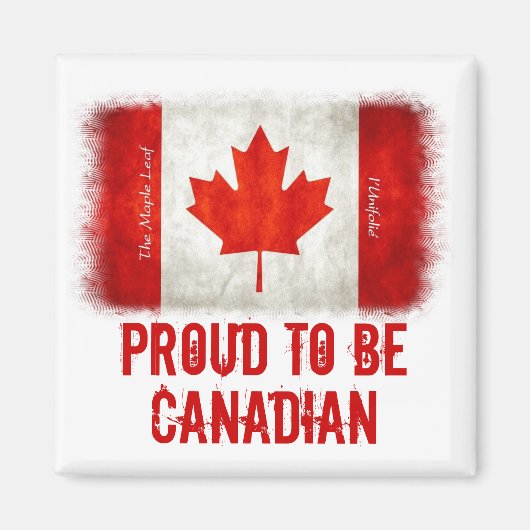 誇りを持ったカナダ国旗 マグネット (正面)