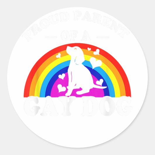 誇りを持ったゲイ犬LGBTおもしろいの親 ラウンドシール (正面)