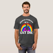 誇りを持ったゲイ犬LGBTQサポートおもしろいの親 Tシャツ (正面フル)