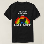 誇りを持ったゲイ猫LGBTプライドの親 Tシャツ (デザイン正面)