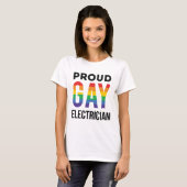 誇りを持ったゲイ電気技師LGBTQプライド月 Tシャツ (正面フル)