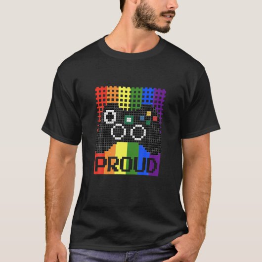 誇りを持ったゲーマーLgbtq LGBTビデオゲーム愛好家ゲーマーGIF Tシャツ (正面)