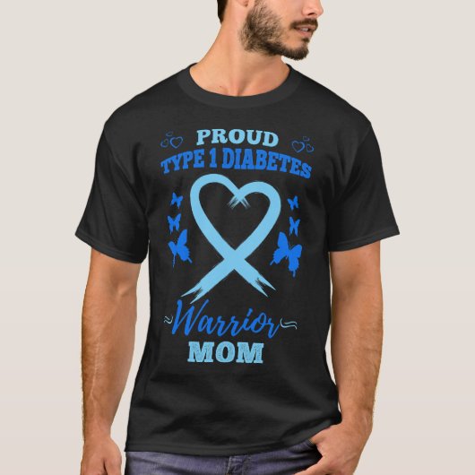 誇りを持ったタイプ1糖尿病戦士ママT1Dタイプ1ジアベ Tシャツ (正面)