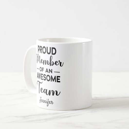 誇りを持ったチームのメン素晴らしバー、名前をカスタムする コーヒーマグカップ (正面左)