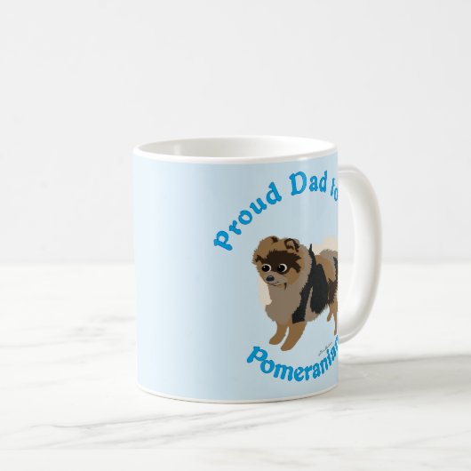 誇りを持ったパパのポメラニア犬 コーヒーマグカップ (正面右)