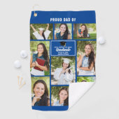 誇りを持ったパパ卒業写真コラージュ父の日 ゴルフタオル (インサイチュ)