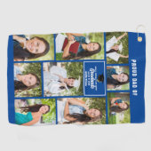 誇りを持ったパパ卒業写真コラージュ父の日 ゴルフタオル (横)