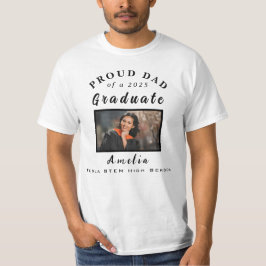 誇りを持ったパパ卒業式2025カスタムフォトギフト Tシャツ