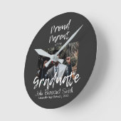誇りを持ったパーソナライズされた生の親 ラウンド壁時計 (傾斜)