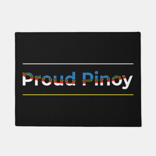 誇りを持ったフィリピン人 – フィリピン国旗の抽象芸術幾何学模様 ドアマット (正面)