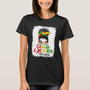 誇りを持ったブラックスクラブライフMessy Bun Junete祝 Tシャツ