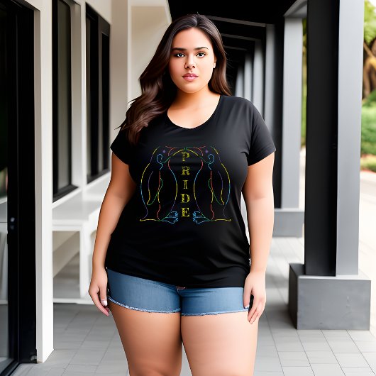 誇りを持ったペンギン祝：の動物プライドTシャツ プラスサイズTシャツ