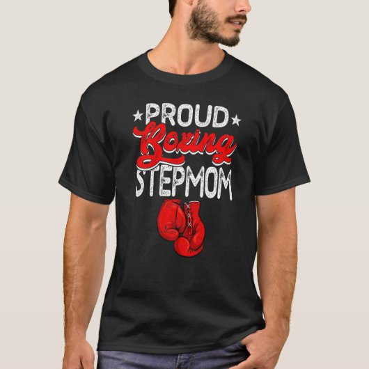 誇りを持ったボクシング義理ママ母の日スポーツママ Tシャツ (正面)