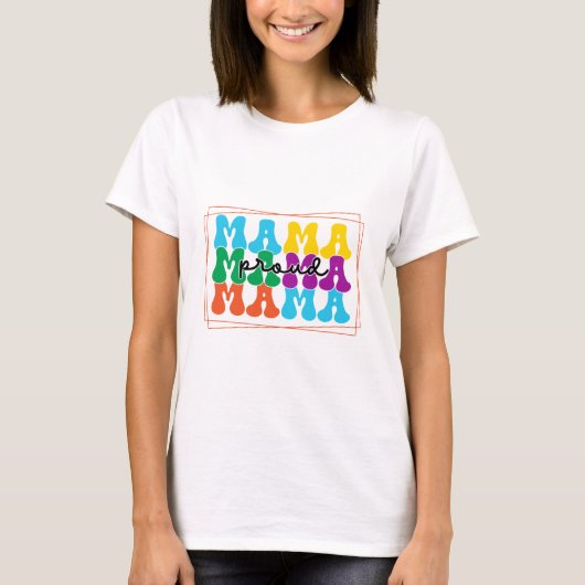 誇りを持ったママ自閉症の女性のTシャツ Tシャツ (正面)