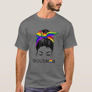 誇りを持ったママLGBTレインボーヘッドバンドLGBTサポート Tシャツ