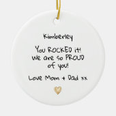 誇りを持ったメッセージの卒業 セラミックオーナメント (正面)