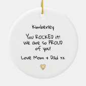 誇りを持ったメッセージの卒業 セラミックオーナメント (裏面)