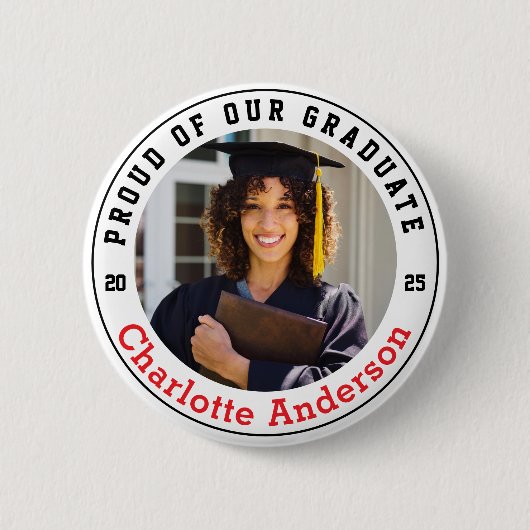 誇りを持った卒業生の写カスタム真 缶バッジ (正面)