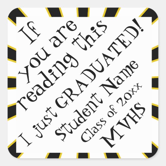 誇りを持った卒業 スクエアシール (正面)