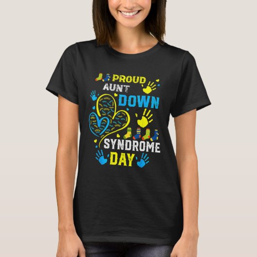 誇りを持った叔母T21ワールドダウン症候群認識度日 Tシャツ (正面)