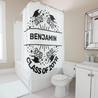 誇りを持った学年モノグラム シャワーカーテン