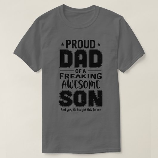 誇りを持った息子の父親の素晴らしおもしろいパパ Tシャツ (デザイン正面)