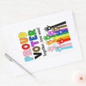 誇りを持った投票者 – 一緒に愛が勝つ！ 長方形シール (封筒)