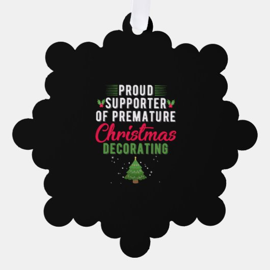 誇りを持った早過クリスマス支持飾者 オーナメントカード (正面)