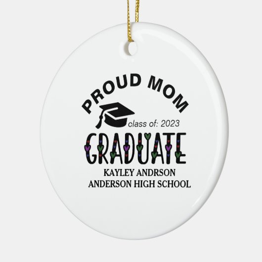 誇りを持った母カスタム卒業年号 セラミックオーナメント (左)