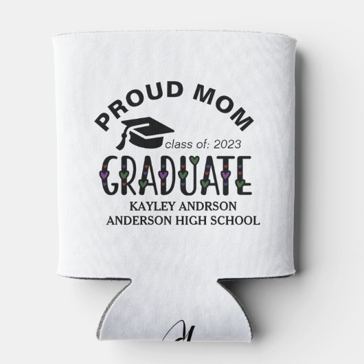 誇りを持った母カスタム卒業年号 缶クーラー (裏面)