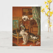 誇りを持った母猫 | ジュールルロイ カード (黄色い花)